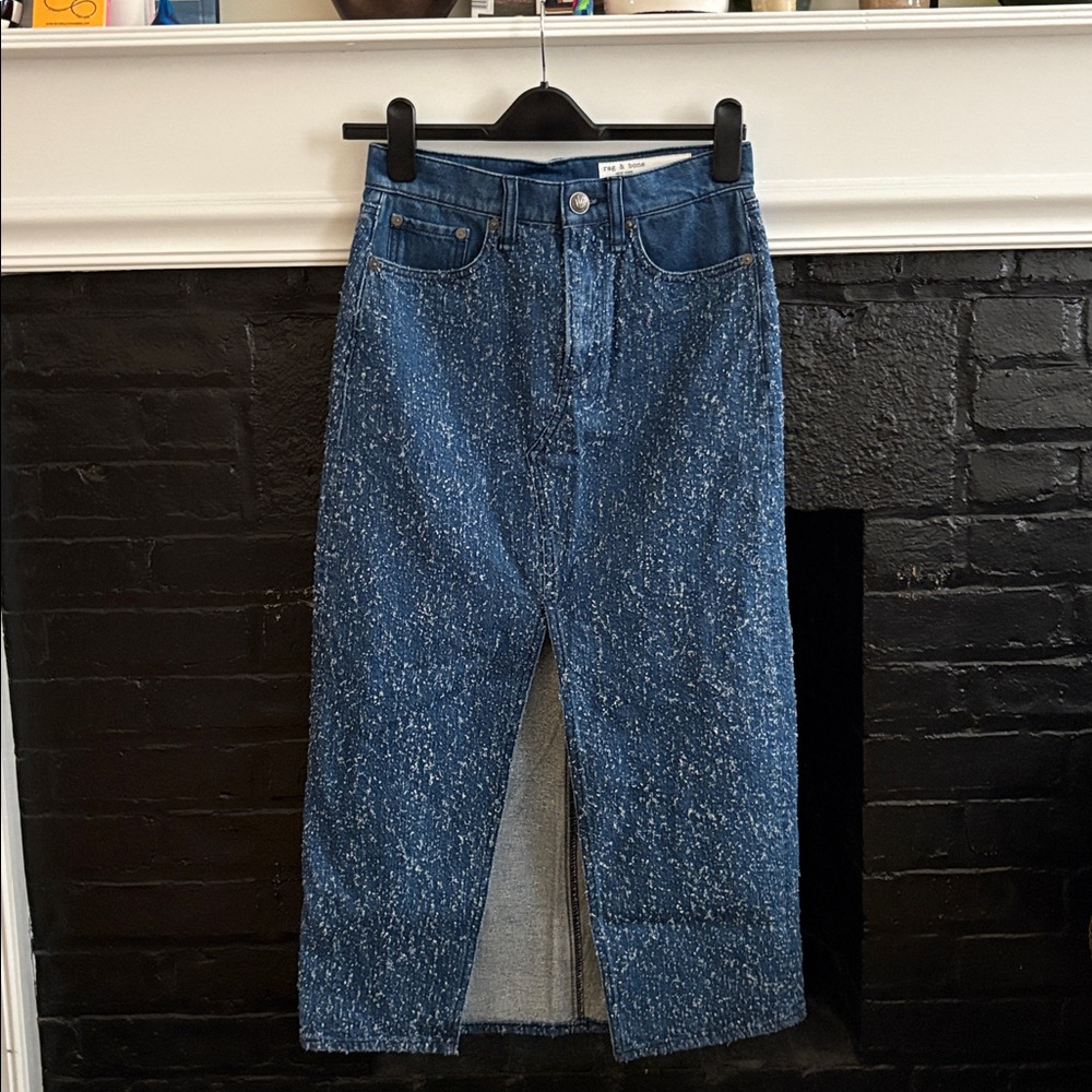 Rag & Bone Midi Denim Skirt (Size 25)